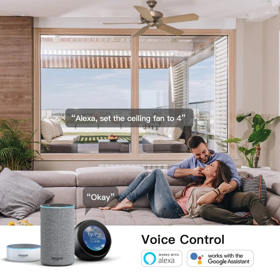 2Pack Smart Ceiling Fan Control ,Works with Alexa, Google Home, Remote Control - Image 4 of 4