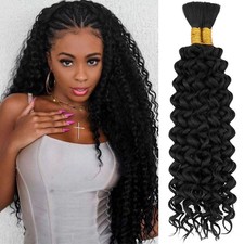 Micro Braiding Hair Deep Wave Malaysian Braids Human Hair Bulk No Weft 100g/Pcs