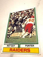 1974 Ray Guy Oakland Raiders NFL Topps Trading Card #219 HOF Southern Miss