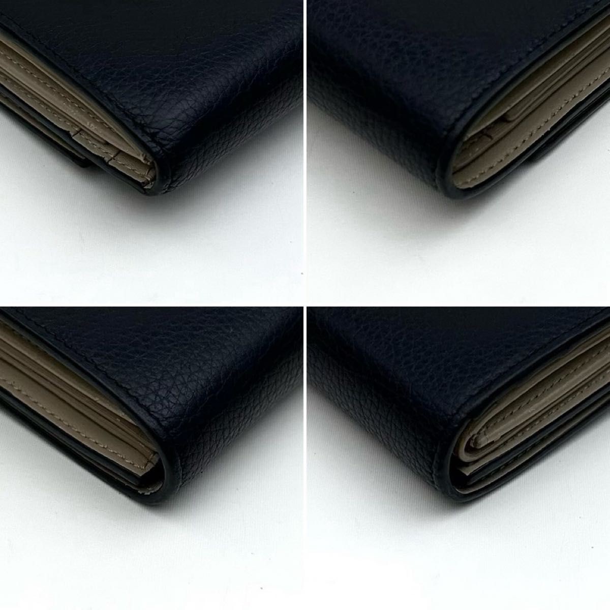 CELINE Small Folded Multi-Function Wallet Navy Be… - image 7
