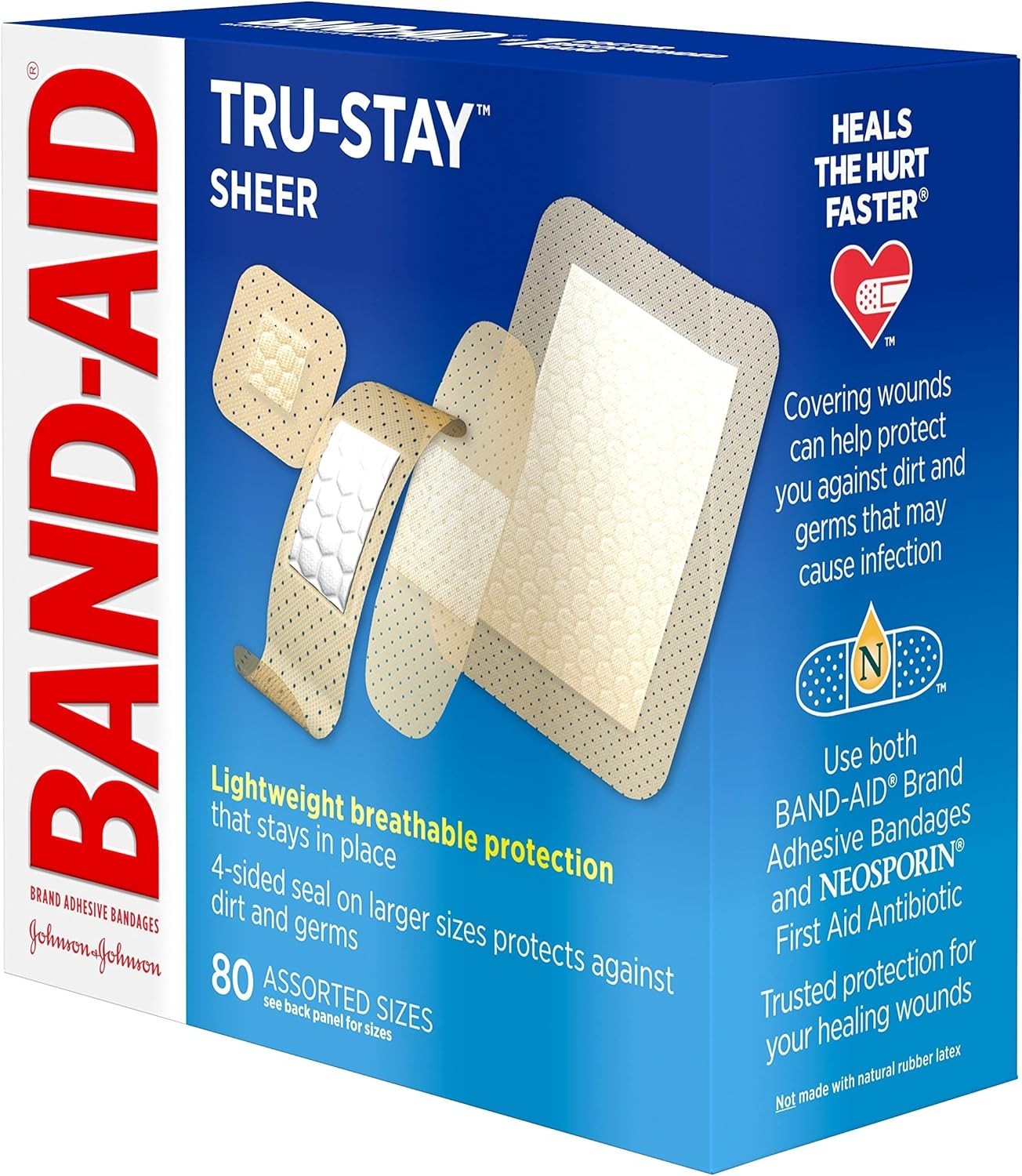 Band-Aid Brand Tru-Stay Sheer Strips Adhesive Sterile Bandages for First Aid & W