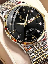 Stylish Men  Luminous Date Watch Stainless Steel Quartz Watch