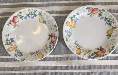 Corelle Corning Abundance Fruit Salad Luncheon Plates 8.5'' Set of 2 USA