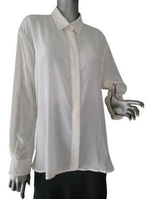 Marella 100% Silk Point Collar Long Sleeve Office Shirt Top Size 10