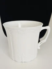 VTG Tirschenreuth Coffee Tea Cup Mug Baronesse White Flat Porcelain Bavaria - 3"