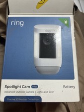 Ring Spotlight Cam Pro Wi-Fi Battery Outdoor Security Video Camera White