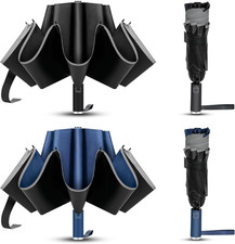 2-Pack Travel Umbrella, Unbreakable 10 RIBS, Windproof Umbrellas for Rain Sun,