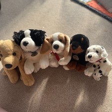 Paquete de 5 perros de peluche de quilla cachorros de juguete suave labrador border collie Beagle Rottweil