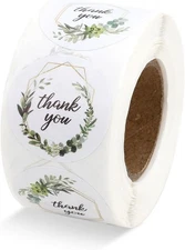 Thank You Stickers, 500Pcs Round Thank You Stickers for Small Business, 1 Inch S
