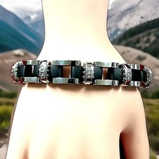 RUSSELL SIMMONS JEWELRY CO STAINLESS STEEL & .25ct TDW DIAMOND BRACELET 103GR