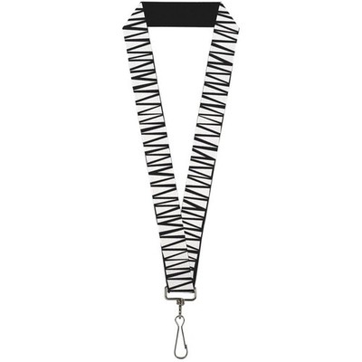 Buckle-Down Lanyard-1.0''-Zig Zag Doodle Black/White 22'' x 1'' Multico (US IMPORT)