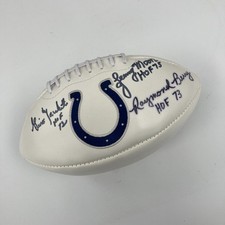Raymond Berry Lenny Moore Gino Marchetti Colts Hall Of Fame Signed Football
