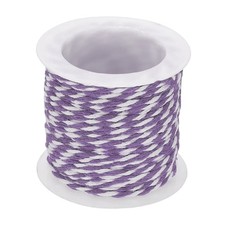 1.5mm Braided Cotton Cord, 11 Yards White/Light Purple 4-Ply Bakers Twine