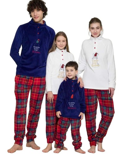 Herren Schlafanzug Family warm FLEECE koralle Schlafanzug 2663L - Bild 3 von 3