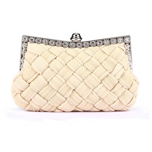 Weaving Threads Pattern with Rhinestone Floral De… - image 1