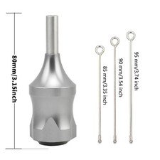 30mm Tattoo Aluminum Alloy Cartridge Grip Grey or Black 3 Needle Plungers