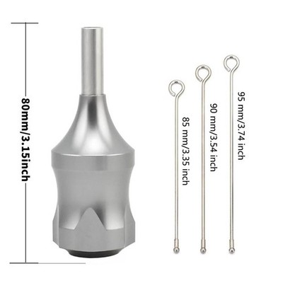 30mm Tattoo Aluminum Alloy Cartridge Grip Grey or Black 3 Needle Plungers