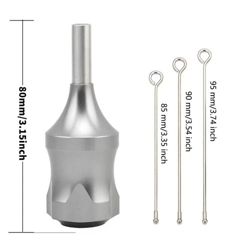 30mm Tattoo Aluminum Alloy Cartridge Grip Grey or Black 3 Needle Plungers - product listing photo