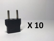 USA To EU European Plug Adapter Power Converter For Chargers and Travel 10-pack