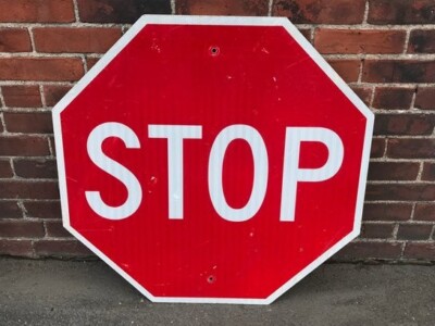 GENUINE Medium Sized Street STOP Sign! RETIRED Reflective 30