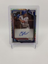 2024 Bowman #CPA-CP Chandler Pollard Auto Mini-Diamond Ref #/100 Rangers RC JA