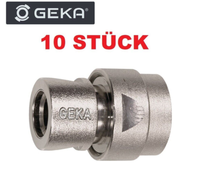 "10 StÜCk Geka Plus-Stecksystem Messing Vernickelt SchlauchstüCk 19Mm 3/4\" #703XY"