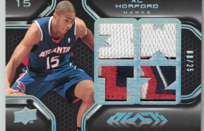 2009 Upper Deck Black Al Horford Quad 4 Color Game-Worn Patch Card #'d /25 Atl