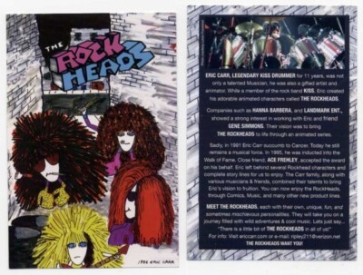 Kiss Eric Carr Rockheads Postcard
