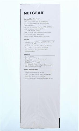 Netgear AC1750 WLAN Kabelmodem Router - Bild 4 von 4