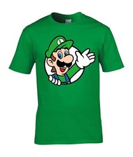 Image of Super Mario Luigi T-Shirt, Video Game Gamer Birthday Super Mario Brothers Top