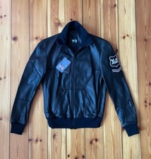 Adidas Y-3 Yohji Yamamoto giacca di pelle nera taglia S nuova M34617