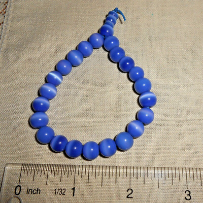 Blue Cat Eye Bead Stretch Bracelet- L26B