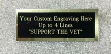 Flag Case Urn Veteran Framing Custom Engraved Nameplate Blackbrass 1.25 x 3.25