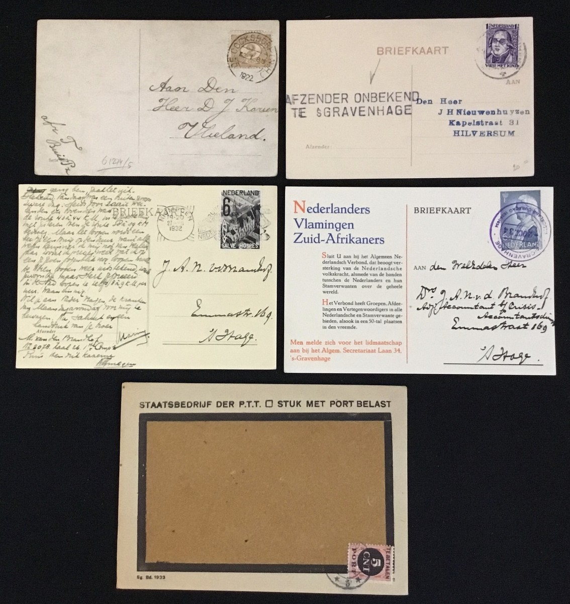 NETHERLANDS 1922/1934 -- 5 x COVER / CARD--F/VF | eBay