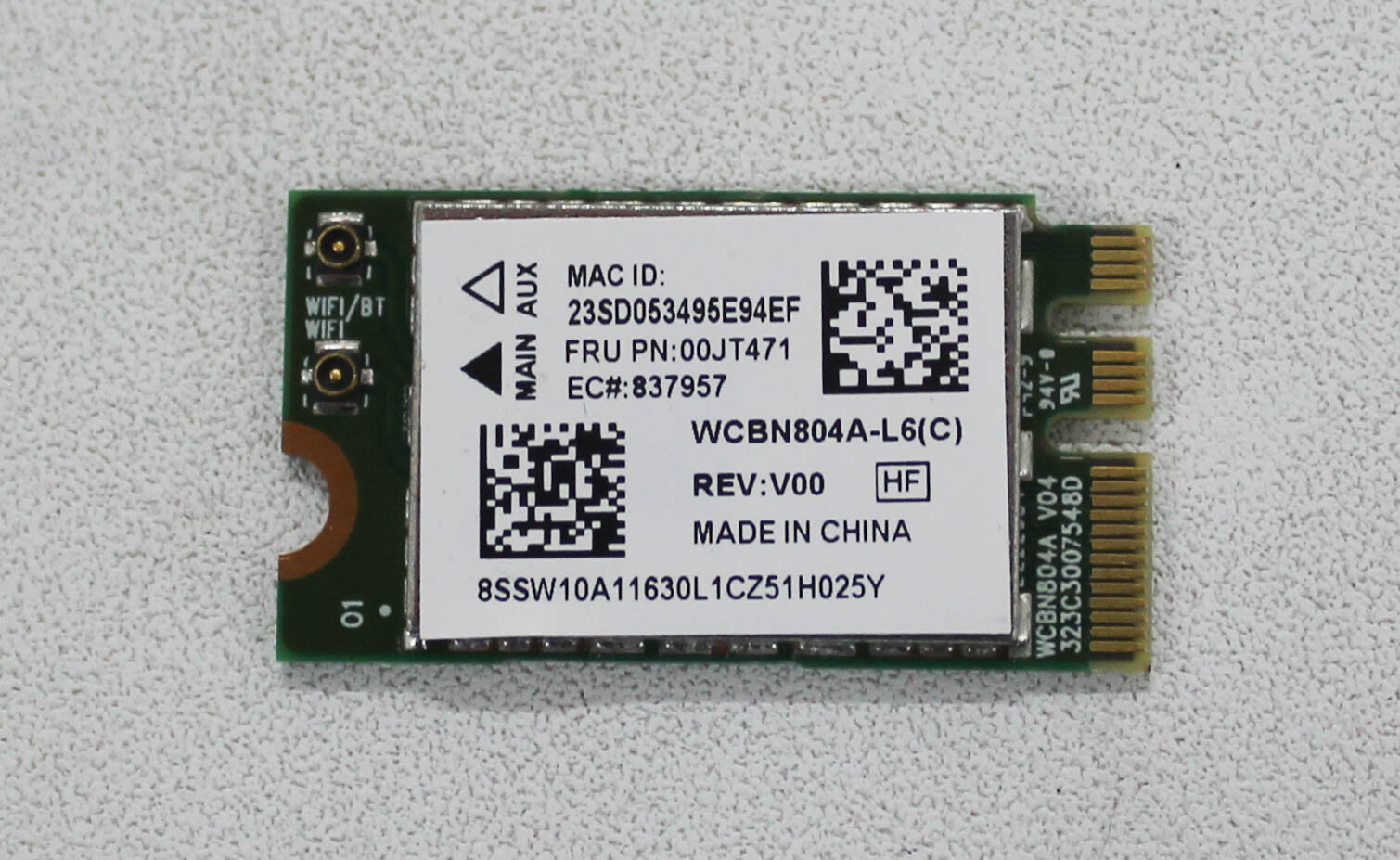 New OEM Lenovo Wireless Bluetooth 4.0 PCIe Card - 802.11n, Model QCWB335, Part 20200437 3 thumbnail image