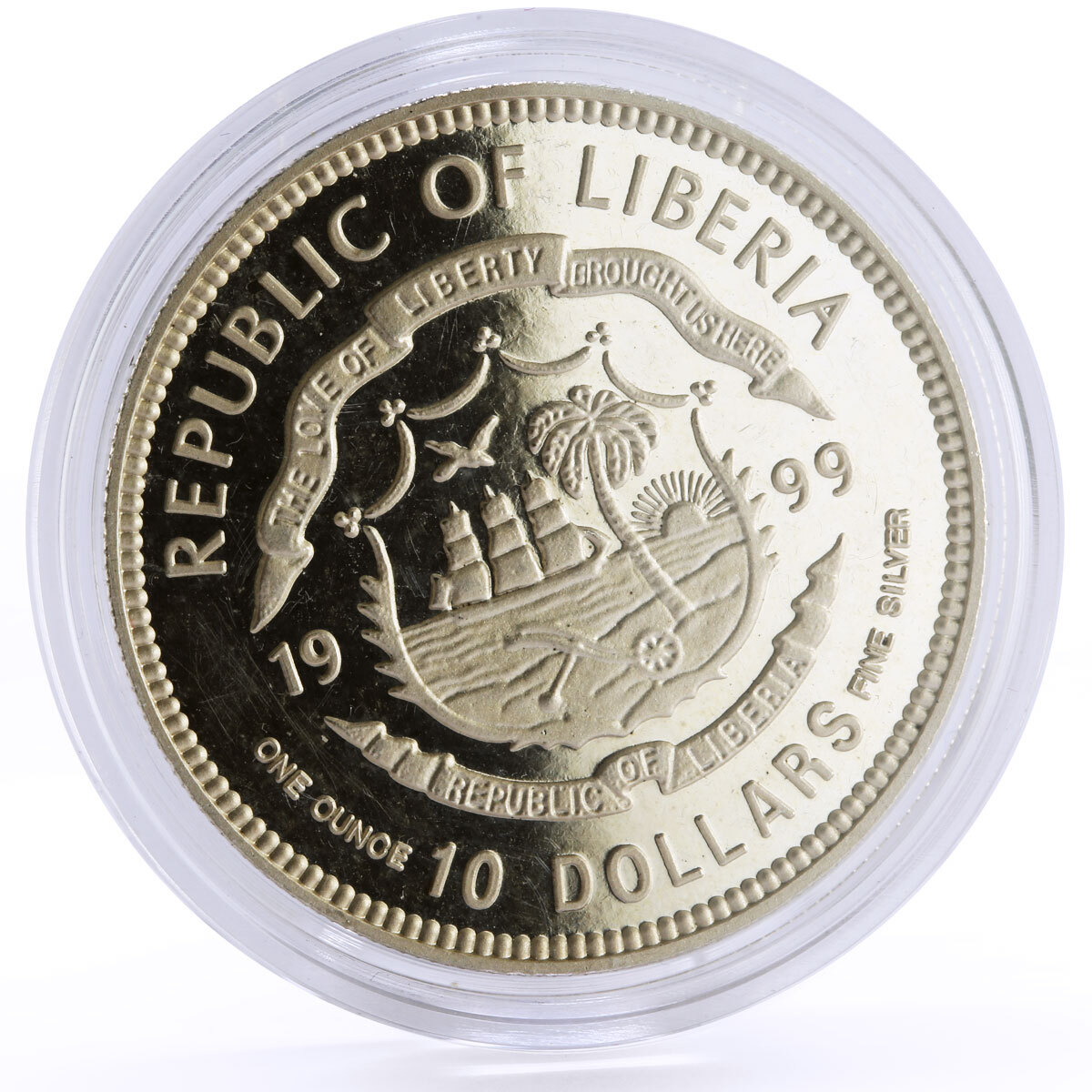 Liberia 10 dollars Transrapid-08 Train Railways Railroad proof