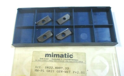 4 MIMATIC Wendeplatten Gewindefräsen HM-PL GR21 GEW-MET P=2.01 Neu H33321