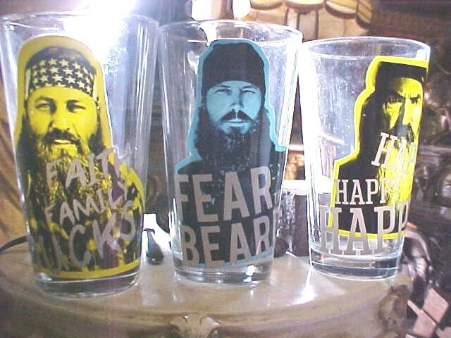 3 Vintage 2013 Duck Dynasty Drinking Glasses Si Willie Jase eBay