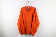 Vintage 90s Russell Athletic Mens 2XL Faded Blank Crewneck Sweatshirt Orange