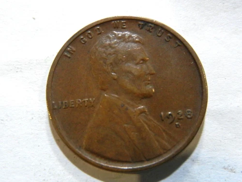 1928 D lincoln wheat cent penny coin XF