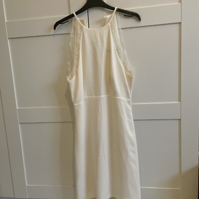 MANGO cream dress EUR M lace trim | eBay UK