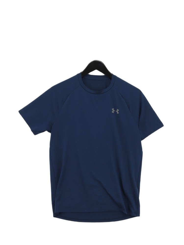 Under Armour Men's T-Shirt M Blue 100% Other Crew Neck Basic