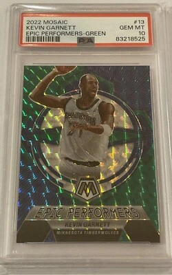 2022 Panini Mosaic 13 Kevin Garnett PSA 10 NBA Epic Performers Green Holo TC - Bild 1 von 2