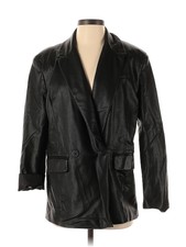 Stradivarius Women Black Faux Leather Jacket S