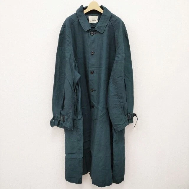 OUTIL MANTEAU UZES BLACK INDIGO SIZE 3 LINEN coat green 3-0318M◎