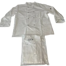Red Kap Chef Coat Mens Size XL Rg White Long Sleeve 8 Button 2 Coats