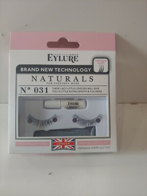   EYLURE NATURALS PRE-GLUDE NO. 031 A LOOSELY WOVEN, COMPACT LASH BLACK LASHES