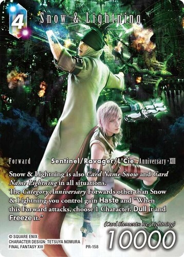 Snow & Lightning Full Art Foil - PR-156 - NM - Final Fantasy