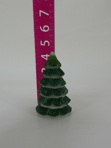 Christmas Tree Candle Green Glitter 4.5" - Picture 4 of 5