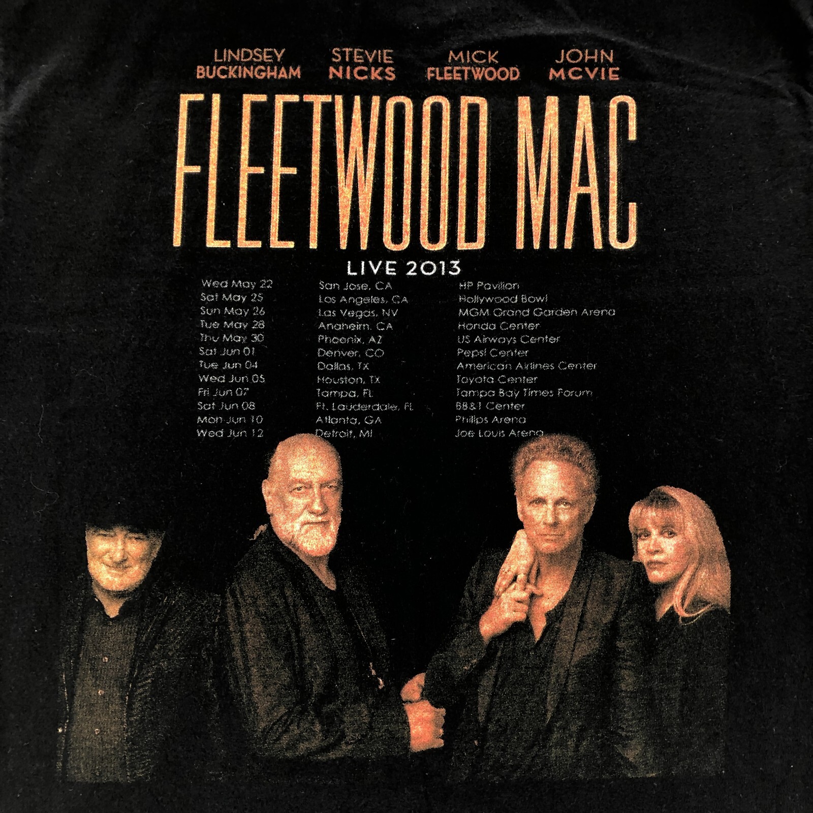 Fleetwood Mac Live 2013 Mens Shirt Medium Black C… - image 2